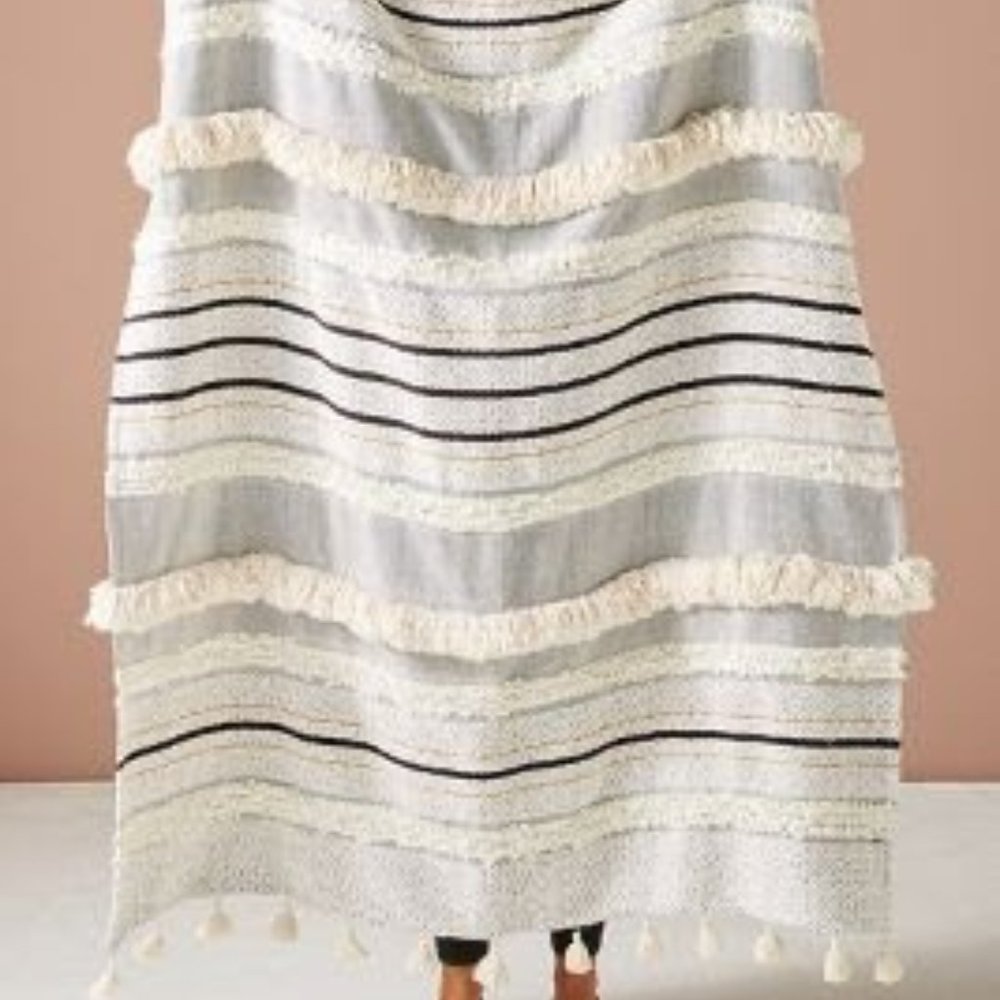 Anthropologie Edna Embellished Throw Blanket